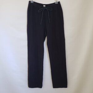 Women's Elastic Waist Casual Black Linen Lounge Pants fits small medium